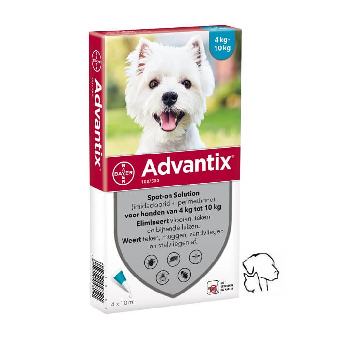 Correctie Haalbaar Nu al Advantix spot on 250 kleine hond 